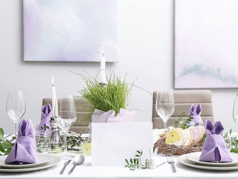 KOFFOTA Lavender Cloth Napkins Set of 6,Cotton Napkins 18x18 Inch,Light Purple Table Napkins for Spring Table Decorations,Thick,Reusable,Easy Care (Lavender) - Image 2